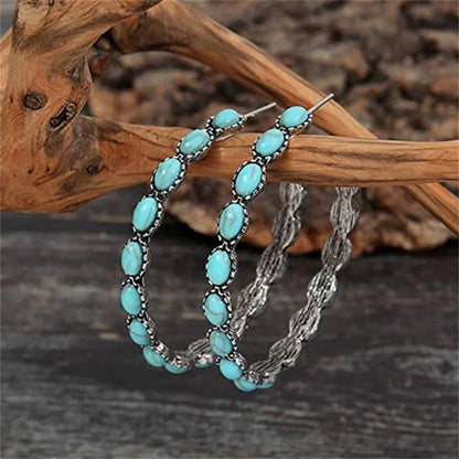 Unique Blue Turquoise Drop Earrings