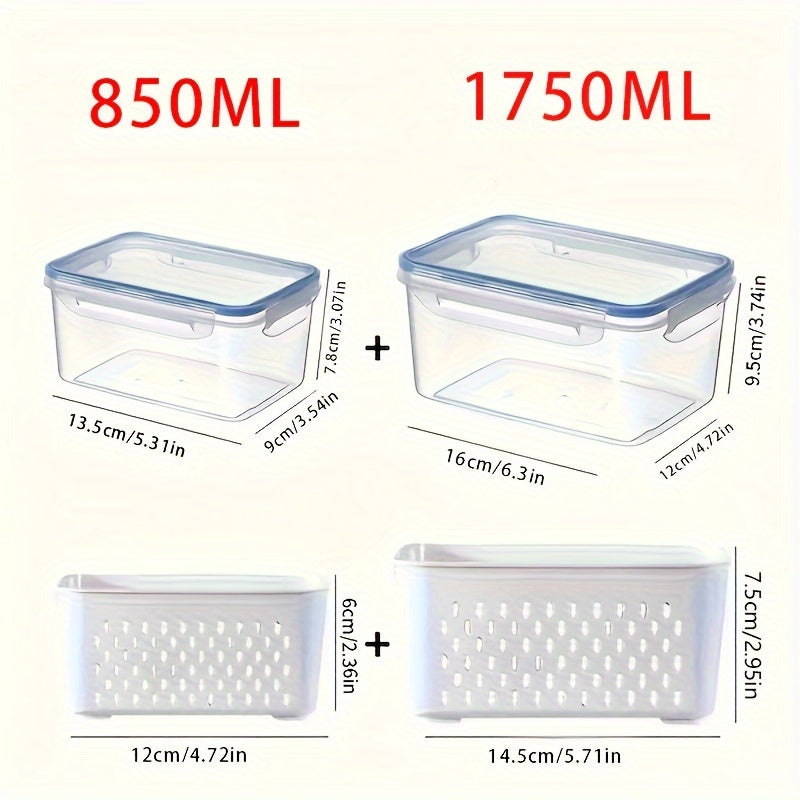 Reusable Plastic Food Containers Set of 4