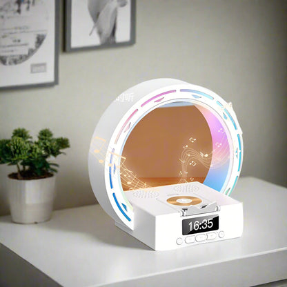 Wireless Speaker Lamp with USB Charger and Clock