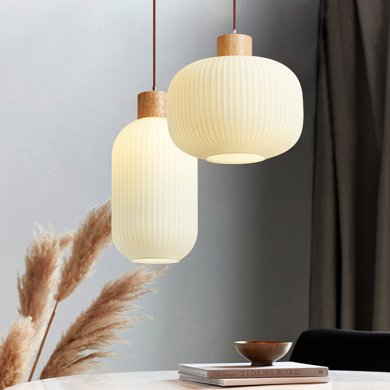 Rustic Wooden Glass Pendant Light
