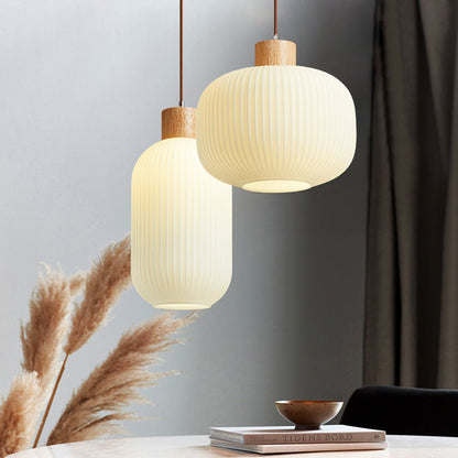 Rustic Wooden Glass Pendant Light
