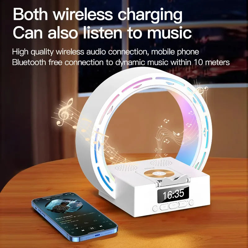 Wireless Speaker Lamp with USB Charger and Clock