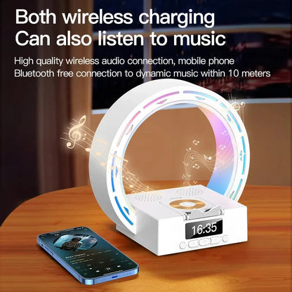 Wireless Speaker Lamp with USB Charger and Clock