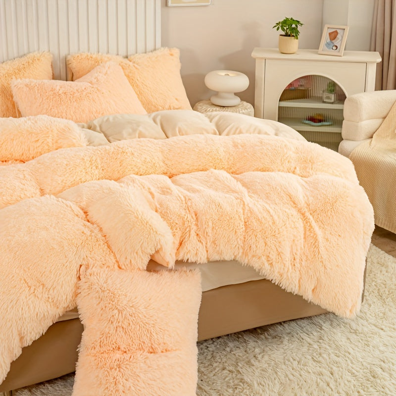 Cozy Soft Plush Duvet Cover Set with Zipper