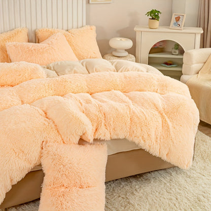 Cozy Soft Plush Duvet Cover Set with Zipper