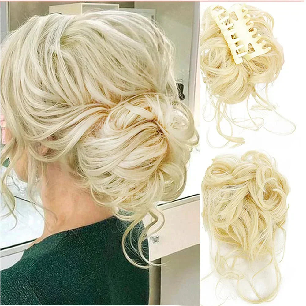 Easy Clip-in Bun for Curly Hair with Volume