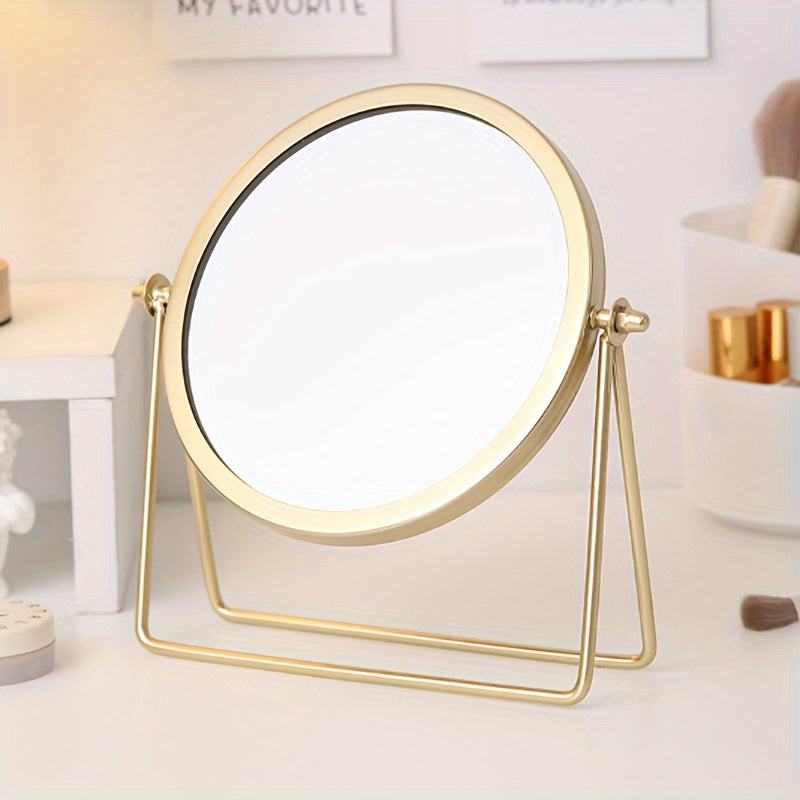 Classic Round Makeup Mirror with Metal Stand