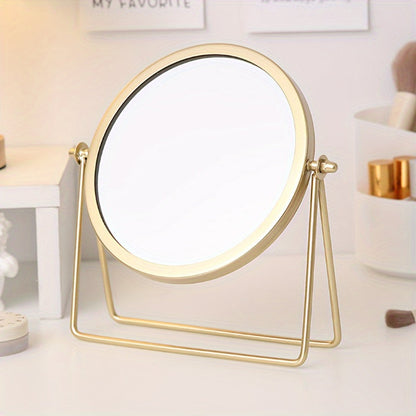 Classic Round Makeup Mirror with Metal Stand