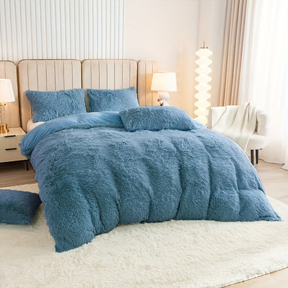 Cozy Soft Plush Duvet Cover Set with Zipper