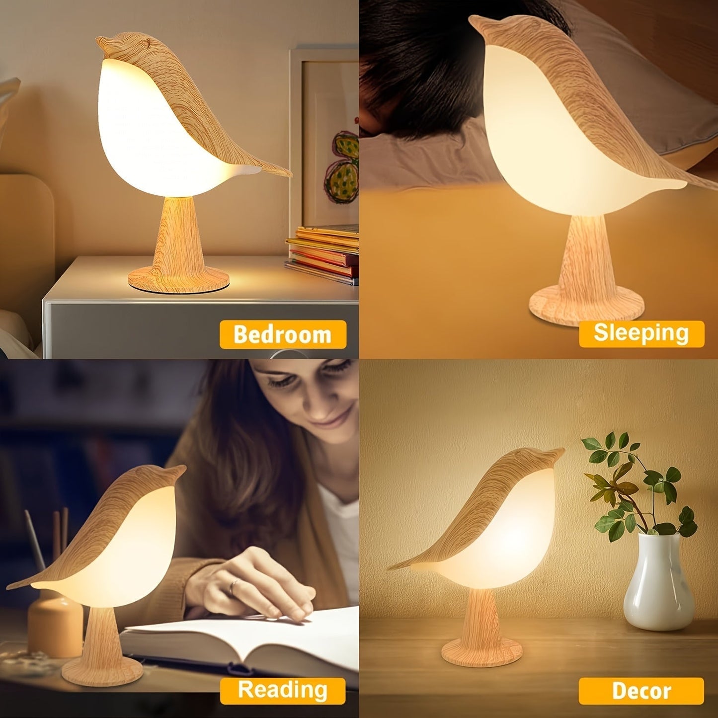 Colorful USB Bird Shaped Desk Lamp with Sensor Switch