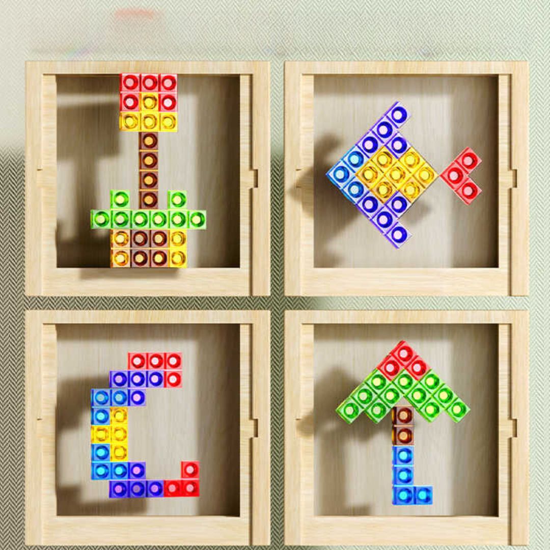 Classic Wooden Tetris Puzzle Game