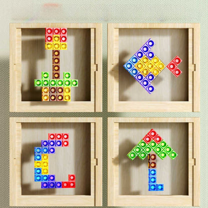 Classic Wooden Tetris Puzzle Game