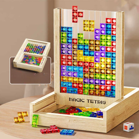 Classic Wooden Tetris Puzzle Game - Befez
