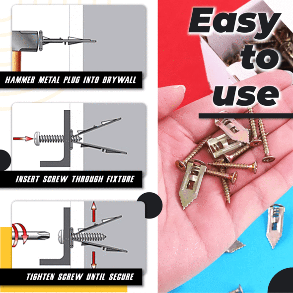 Strong Wall Anchor and Screw Set