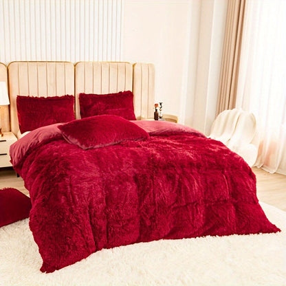 Cozy Soft Plush Duvet Cover Set with Zipper