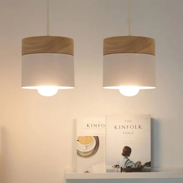Kid's Room Wooden Pendant Reading Lamp