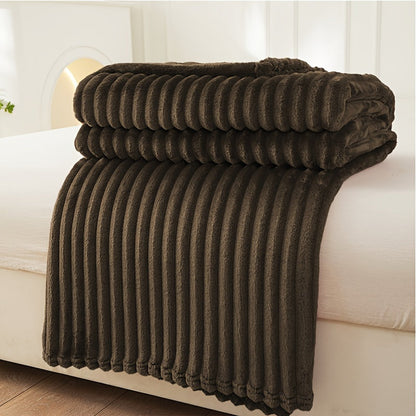 Cozy Textured Throw Blanket with Ribbed Design