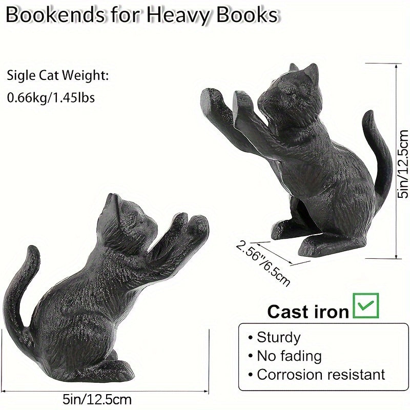 Rustic Cast Iron Book Ends with Traditional Style