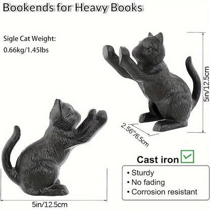 Rustic Cast Iron Book Ends with Traditional Style