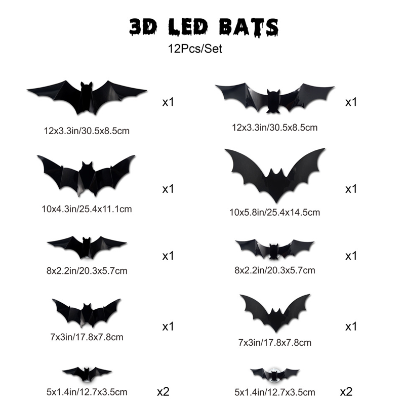 Spooky 3D Bat LED Wall Decoration