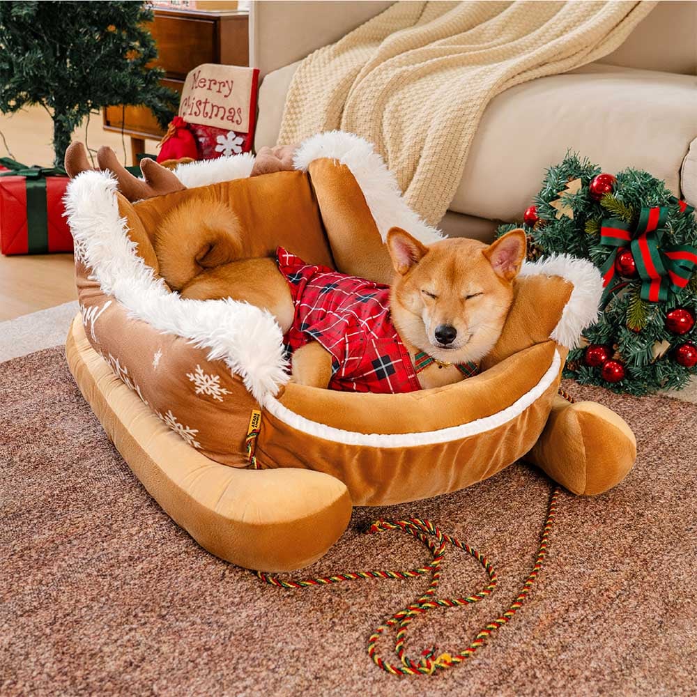 Warm Plush Dog Bed for Winter Nights