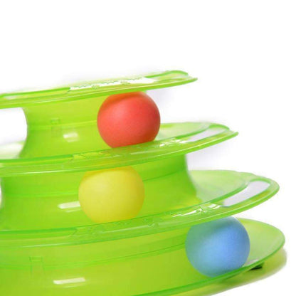 Colorful 3 Level Interactive Cat Tower Toy