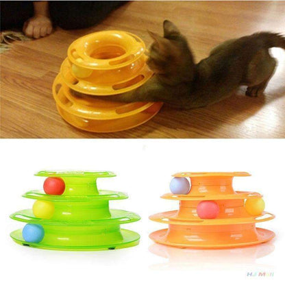 Colorful 3 Level Interactive Cat Tower Toy