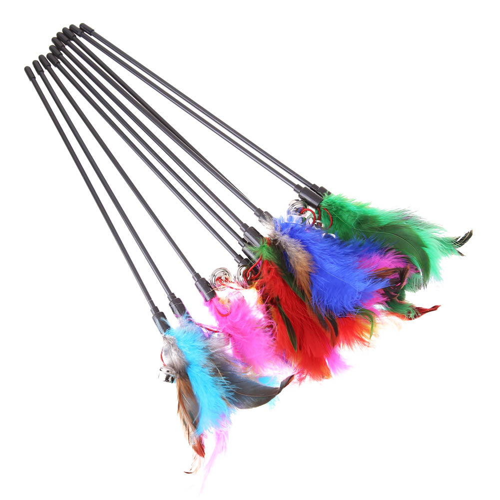 Colorful Feather Teaser Cat Toy Set