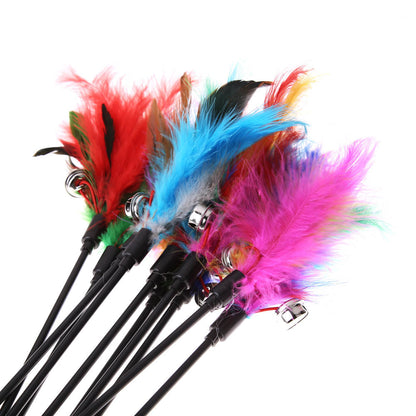 Colorful Feather Teaser Cat Toy Set