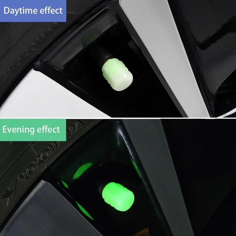 Bright Green LED Tire Valve Stem Caps 20 Pack