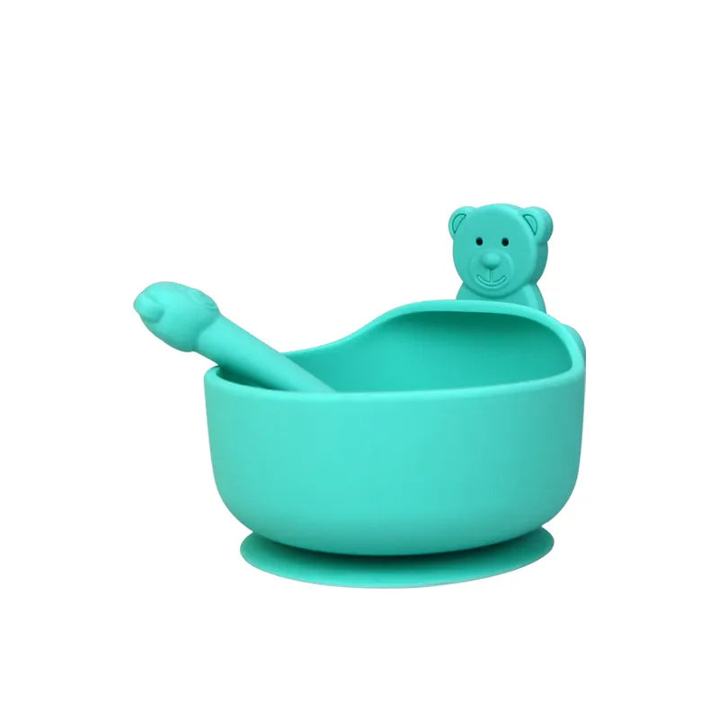 Soft Silicone Baby Feeding Bowl Set with Spoon - Befez
