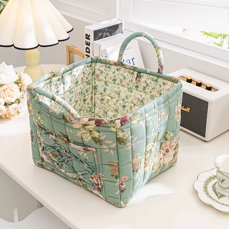 Rustic Woven Cloth Storage Basket