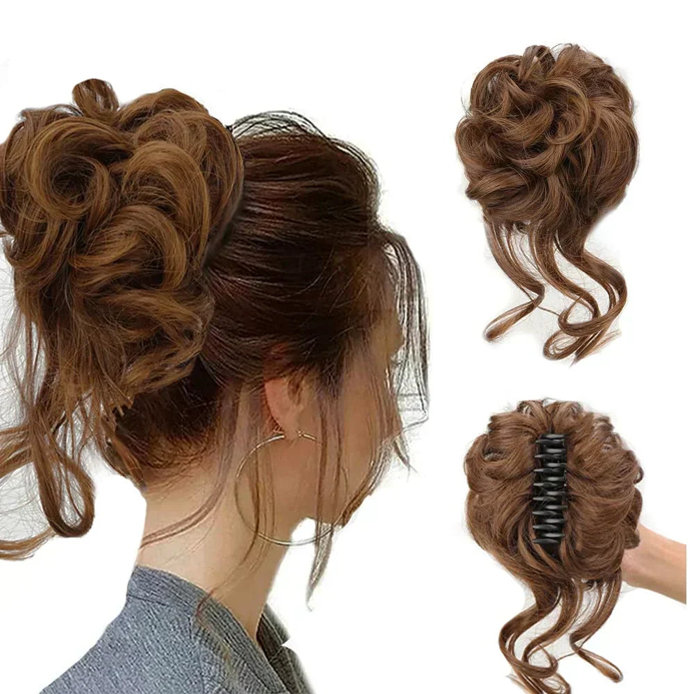 Easy Clip-in Bun for Curly Hair with Volume
