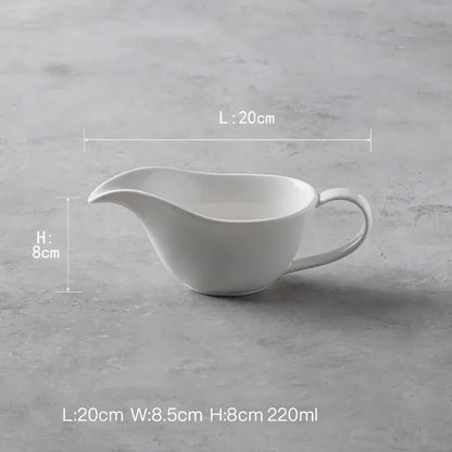 Stylish White Sauce Boat 220ml