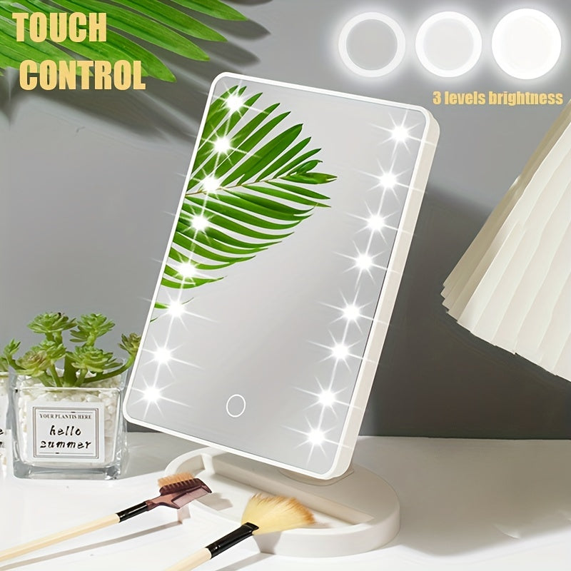 Compact Travel Makeup Mirror with 16 LED Lights
