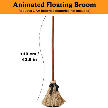 Spooky Floating Broom Decoration