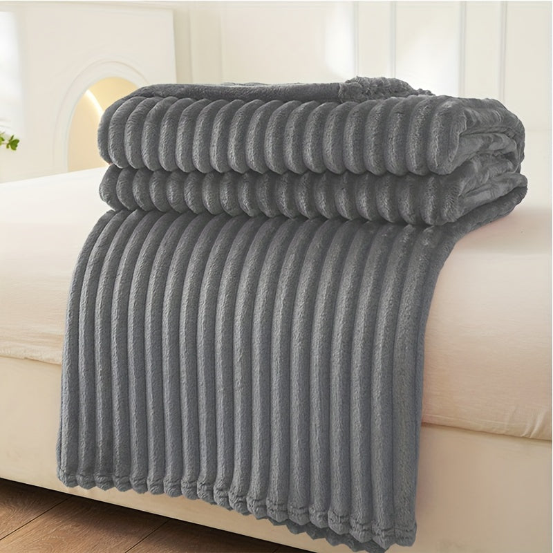 Cozy Textured Throw Blanket with Ribbed Design