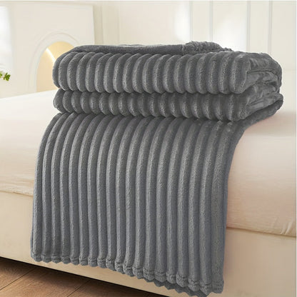 Cozy Textured Throw Blanket with Ribbed Design