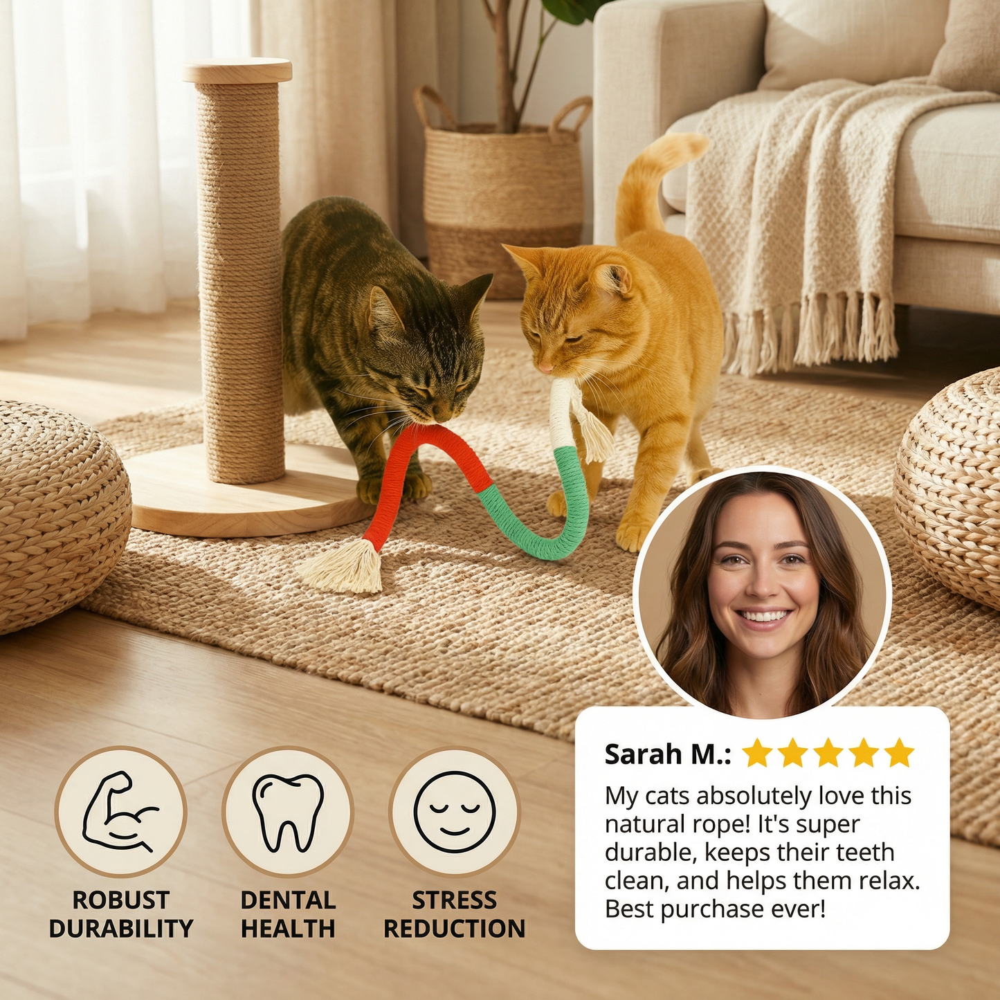Durable Cat Chew Toy Rope for Healthy Teeth