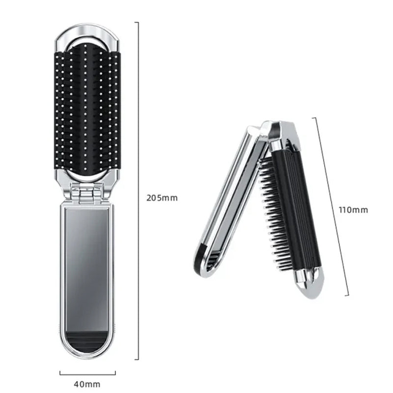 Portable Travel Mirror Brush Set