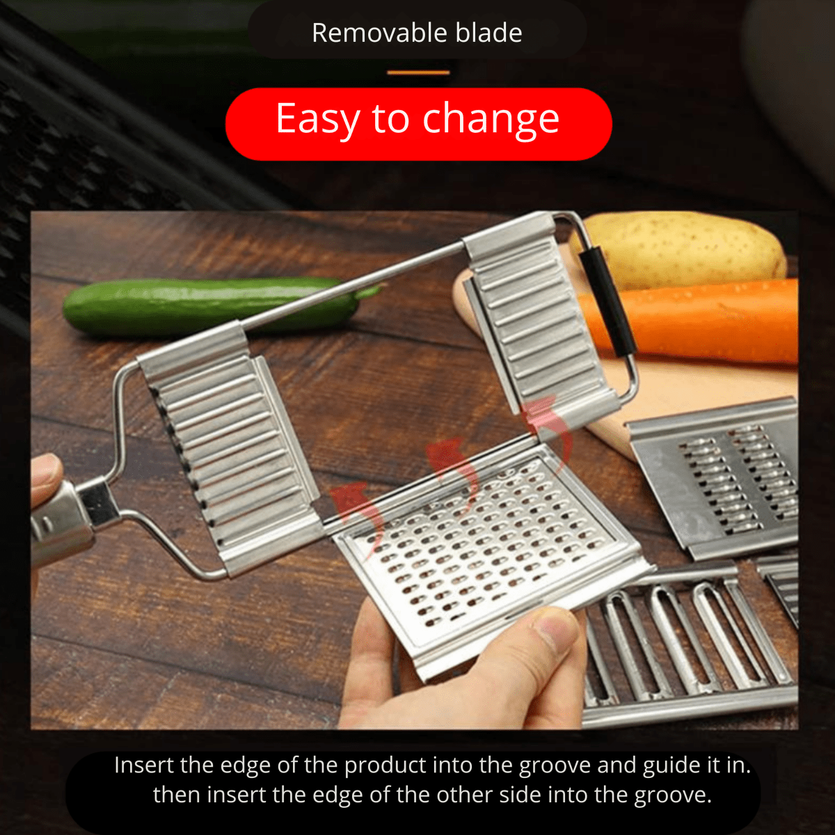 Easy Cut Kitchen Knife with Replaceable Blades