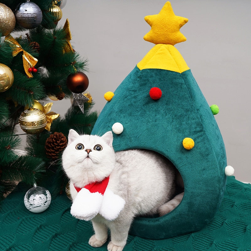 Cozy Holiday Cat House