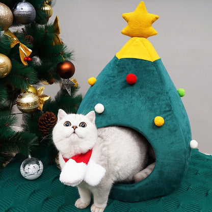 Cozy Holiday Cat House