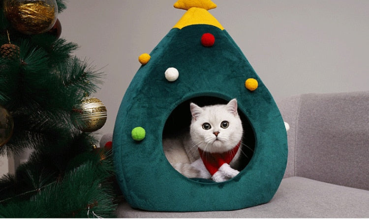 Cozy Holiday Cat House