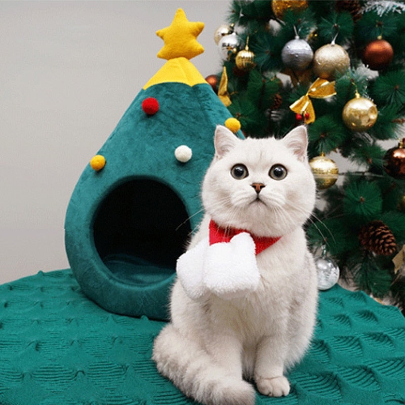 Cozy Holiday Cat House