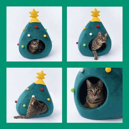 Cozy Holiday Cat House