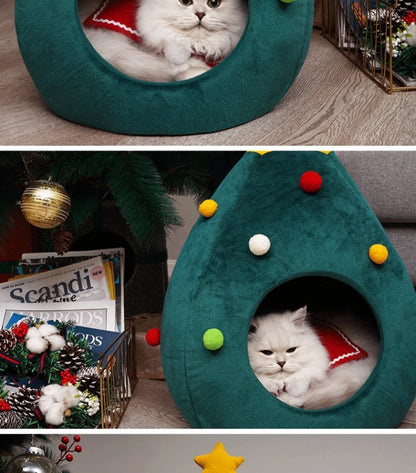 Cozy Holiday Cat House