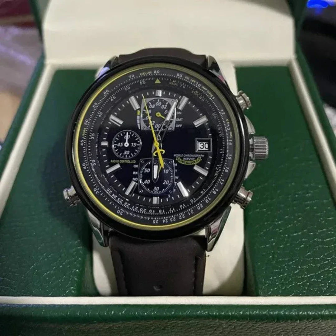 Classic Chronograph Leather Watch