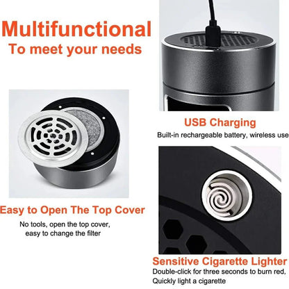 Compact Electronic Odorless Ashtray with HEPA Filter