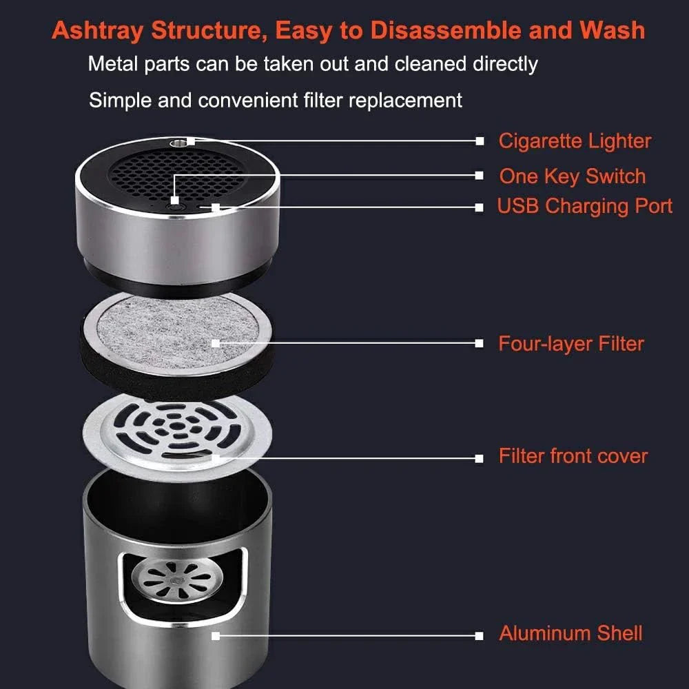 Compact Electronic Odorless Ashtray with HEPA Filter